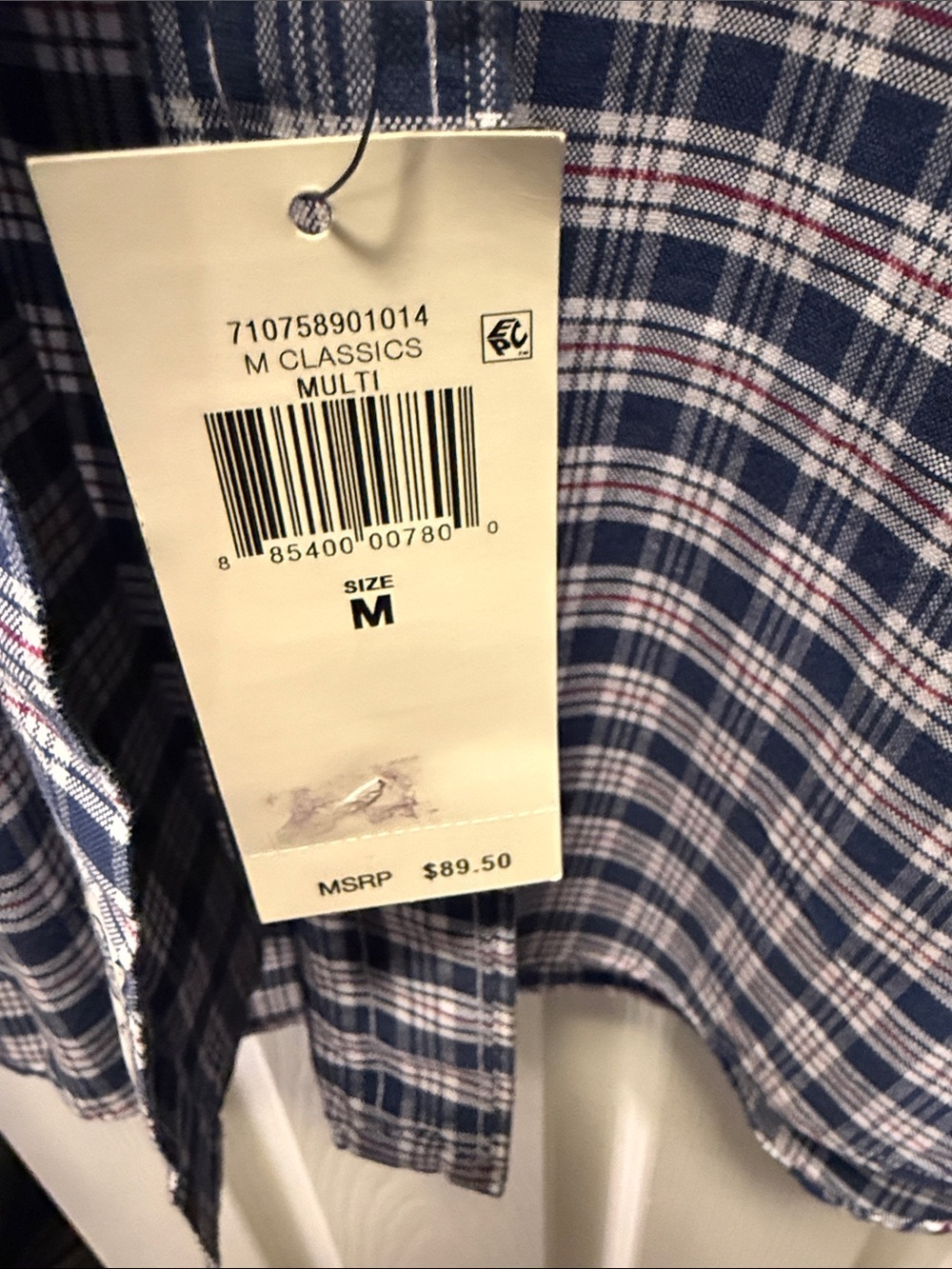 Ralph Lauren Navy and White Plaid Button-Down Shirt - Picture 4 of 4